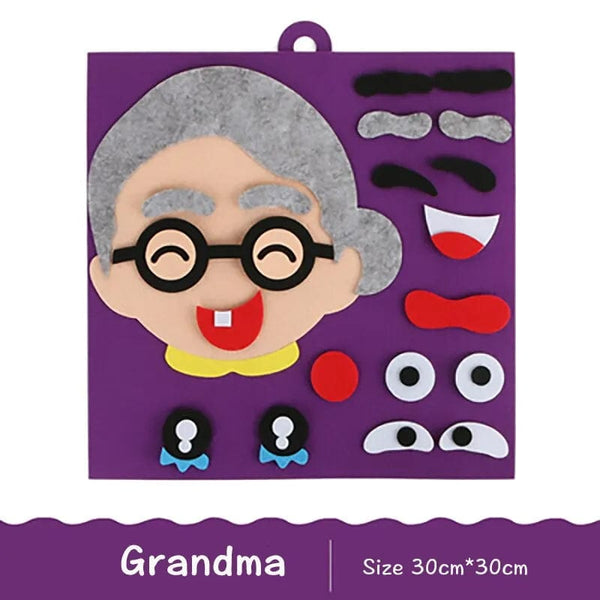 Planet Gates Grandma DIY Emotion Change Puzzle Toys Creative Facial Expression Kids Learning Educational Toys For Children Funny Set Fun Gift