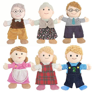 Planet Gates grandpa Family Soft Stuffed Toy Doll Dad Mum Brother Sister Cospaly Plush Doll Educational Baby Toys Kawaii Hand Finger Puppet