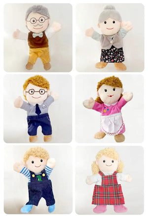 Planet Gates grandpa Family Soft Stuffed Toy Doll Dad Mum Brother Sister Cospaly Plush Doll Educational Baby Toys Kawaii Hand Finger Puppet