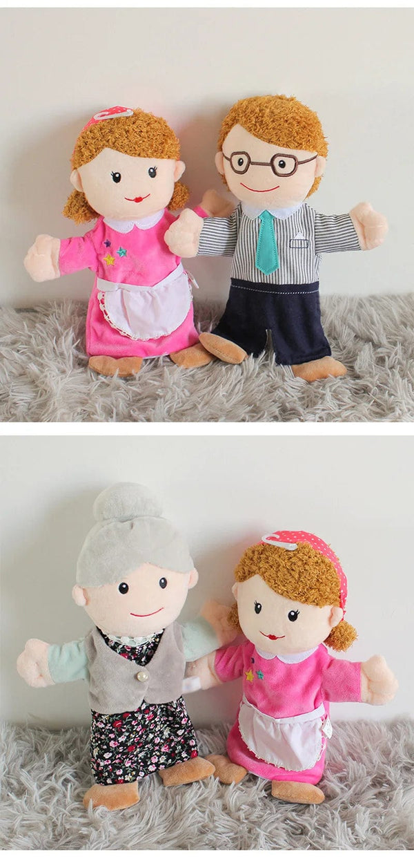 Planet Gates grandpa Family Soft Stuffed Toy Doll Dad Mum Brother Sister Cospaly Plush Doll Educational Baby Toys Kawaii Hand Finger Puppet