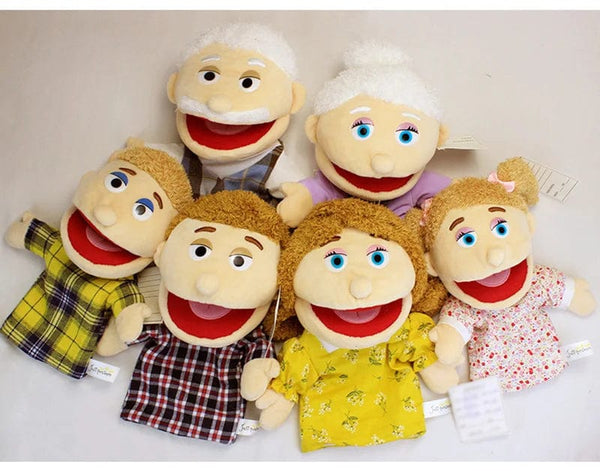 Planet Gates grandpa Family Soft Stuffed Toy Doll Dad Mum Brother Sister Cospaly Plush Doll Educational Baby Toys Kawaii Hand Finger Puppet