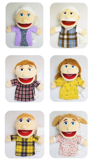 Planet Gates grandpa Family Soft Stuffed Toy Doll Dad Mum Brother Sister Cospaly Plush Doll Educational Baby Toys Kawaii Hand Finger Puppet