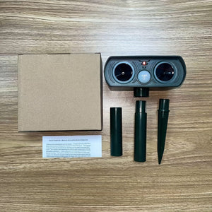 Planet Gates Grass Green 1pc, Outdoor Solar Ultrasonic Insect Repellent For Rats, Raccoons, Skunks, Moles, Dogs, Cats, Pests, Birds, Snakes, Wild Animals, Dangerous Animals, Comes With Waterproof Motion Detector, Powerful Solar Powered.