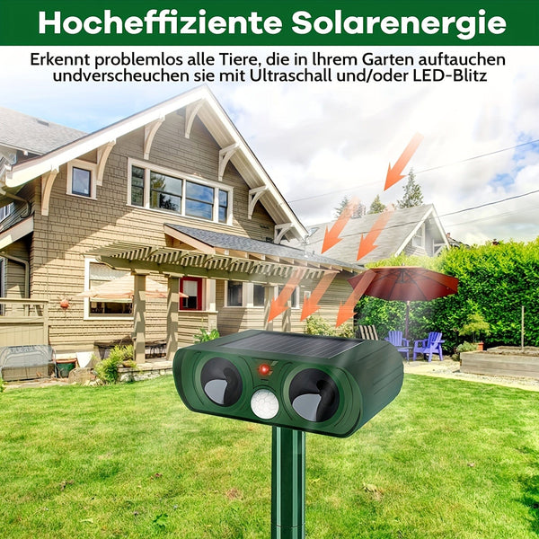 Planet Gates Grass Green 1pc, Outdoor Solar Ultrasonic Insect Repellent For Rats, Raccoons, Skunks, Moles, Dogs, Cats, Pests, Birds, Snakes, Wild Animals, Dangerous Animals, Comes With Waterproof Motion Detector, Powerful Solar Powered.