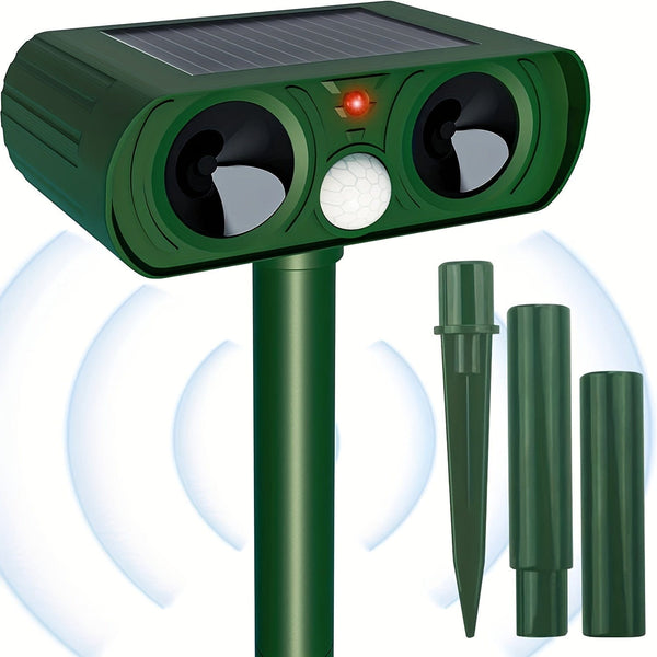 Planet Gates Grass Green 1pc, Outdoor Solar Ultrasonic Insect Repellent For Rats, Raccoons, Skunks, Moles, Dogs, Cats, Pests, Birds, Snakes, Wild Animals, Dangerous Animals, Comes With Waterproof Motion Detector, Powerful Solar Powered.