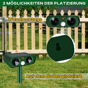 Planet Gates Grass Green 1pc, Outdoor Solar Ultrasonic Insect Repellent For Rats, Raccoons, Skunks, Moles, Dogs, Cats, Pests, Birds, Snakes, Wild Animals, Dangerous Animals, Comes With Waterproof Motion Detector, Powerful Solar Powered.