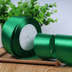 Planet Gates Grass Green / 4 Cm 40mm Silk Satin Ribbon for Crafts Handmade DIY Gift Wrap Party Wedding Decorative Bouquets Cake Decor Material Short Eye Catching
