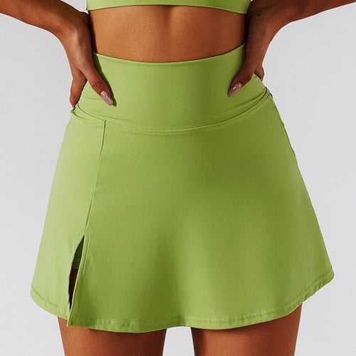 Planet Gates Grass Green / M Cloud Hide Mini Safe Sports Skirt Workout Tennis Skirts for Women Dancing Fitness Shorts High Waist Quick Dry Running Skorts