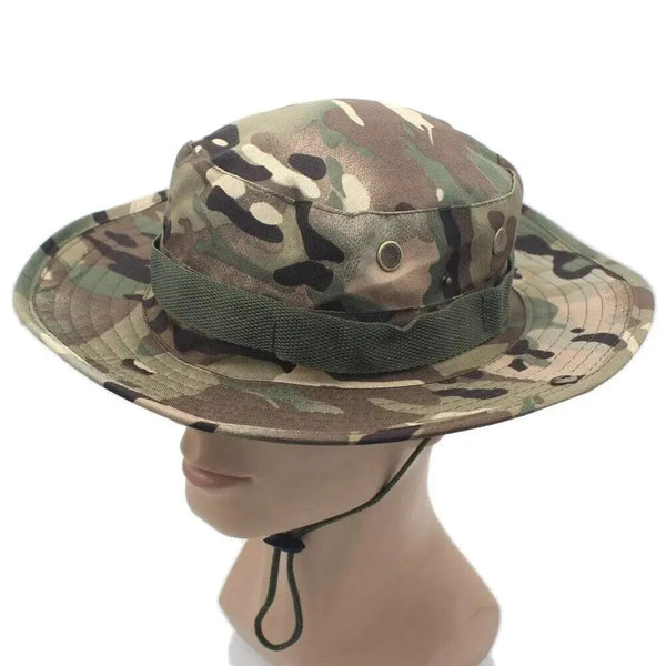 Planet Gates Grass green Outdoor Camouflage Fisherman Hat Tactical Training Expansion Breathable Military Training Camping Sunscreen Hat