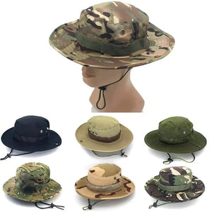 Planet Gates Grass green Outdoor Camouflage Fisherman Hat Tactical Training Expansion Breathable Military Training Camping Sunscreen Hat