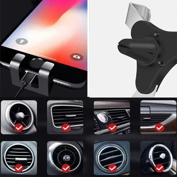 Planet Gates Gravity Car Holder Auto Air Vent Mount Clip Bracket Cell Holder No Magnetic GPS Mobile Phone Stand for IPhone 15 Xiaomi Samsung