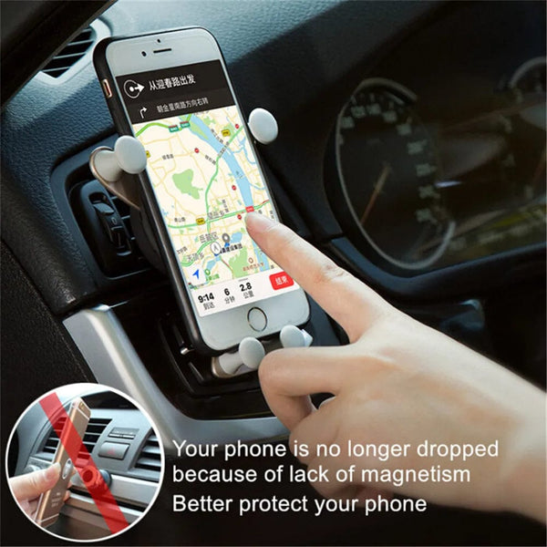 Planet Gates Gravity Car Phone Holder Air Vent Clip Smile Face Mount Mobile Cell Stand GPS Support For iPhone 12 Pro Max Xiaomi Samsung