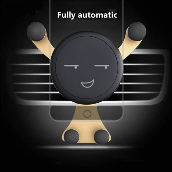 Planet Gates Gravity Car Phone Holder Air Vent Clip Smile Face Mount Mobile Cell Stand GPS Support For iPhone 12 Pro Max Xiaomi Samsung