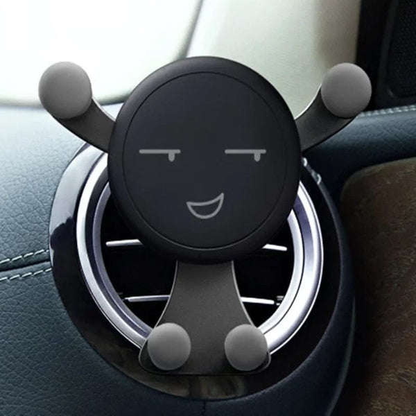 Planet Gates Gravity Car Phone Holder Air Vent Clip Smile Face Mount Mobile Cell Stand GPS Support For iPhone 12 Pro Max Xiaomi Samsung