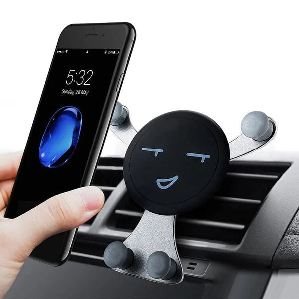 Planet Gates Gravity Car Phone Holder Air Vent Clip Smile Face Mount Mobile Cell Stand GPS Support For iPhone 12 Pro Max Xiaomi Samsung