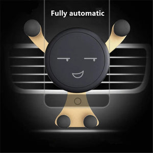 Planet Gates Gravity Car Phone Holder Air Vent Clip Smile Face Mount Mobile Cell Stand GPS Support For iPhone 12 Pro Max Xiaomi Samsung