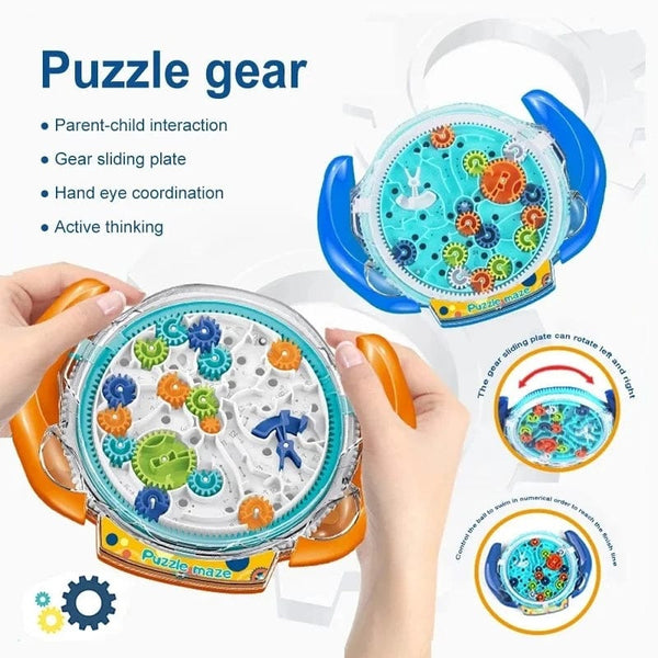 Planet Gates Gravity Maze Puzzle Games for Kids Cool Spaceship Maze Toy Gear Control with Two Steel Marbles Challenges Games Fine Motor Skill