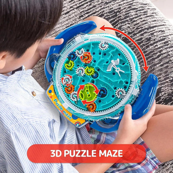 Planet Gates Gravity Maze Puzzle Games for Kids Cool Spaceship Maze Toy Gear Control with Two Steel Marbles Challenges Games Fine Motor Skill