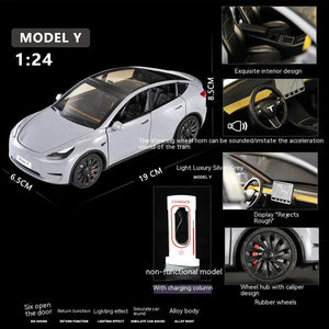 Planet Gates GRAY 1:24 Toy Cars Model Y Pull Back Vehicles Diecast Car Model Car Toys for Boys and Girls 3 to 12 Years Old Black