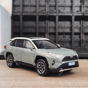 Planet Gates Gray 1:32 RAV4 SUV 2023 Alloy Die Cast Toy Car Model Sound and Light Pull Back Children's Toy Collectibles Birthday gift