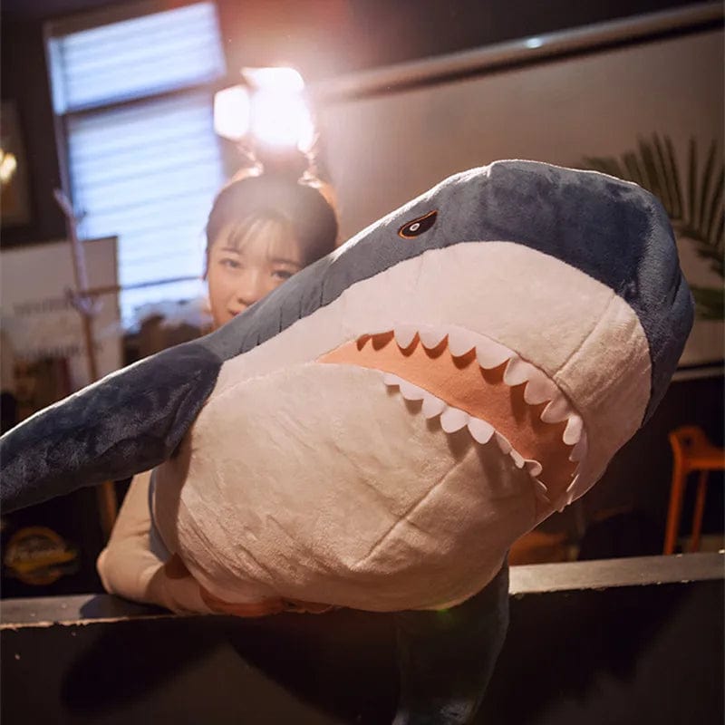 Planet Gates GRAY / 100cm 80/100/140cm Giant Shark skin Plush Toy Soft Plush Shark Skin Semi-finished Coat Fish Pillow Toys Dolll Gift for Kids Child