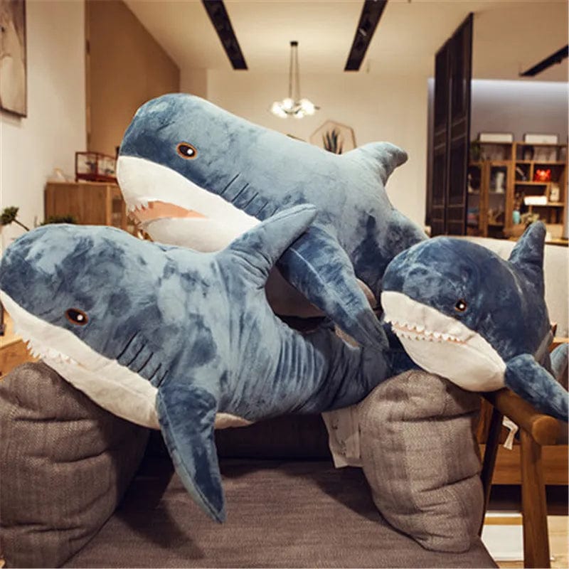 Planet Gates GRAY / 100cm 80/100/140cm Giant Shark skin Plush Toy Soft Plush Shark Skin Semi-finished Coat Fish Pillow Toys Dolll Gift for Kids Child