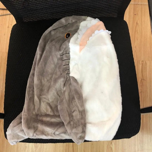 Planet Gates GRAY / 100cm 80/100/140cm Giant Shark skin Plush Toy Soft Plush Shark Skin Semi-finished Coat Fish Pillow Toys Dolll Gift for Kids Child