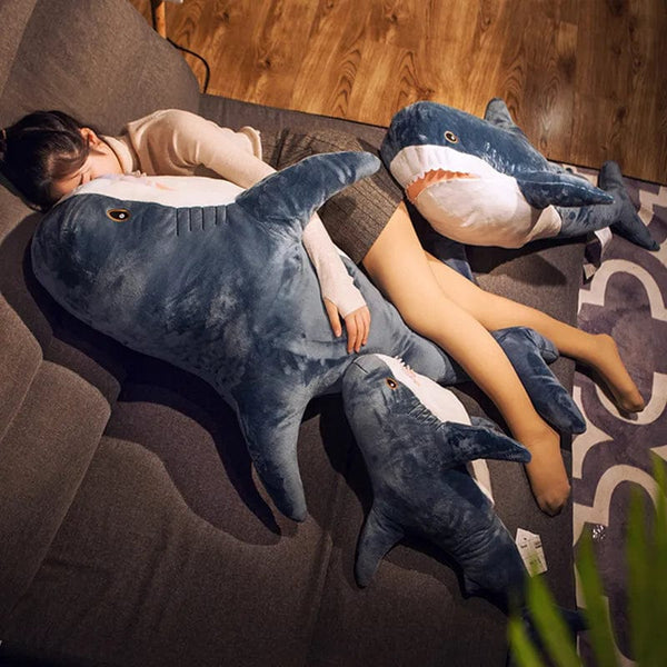 Planet Gates GRAY / 100cm 80/100/140cm Giant Shark skin Plush Toy Soft Plush Shark Skin Semi-finished Coat Fish Pillow Toys Dolll Gift for Kids Child