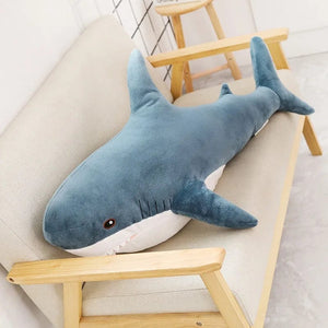 Planet Gates GRAY / 100cm 80/100/140cm Giant Shark skin Plush Toy Soft Plush Shark Skin Semi-finished Coat Fish Pillow Toys Dolll Gift for Kids Child