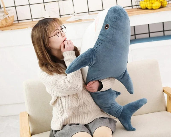 Planet Gates GRAY / 100cm 80/100/140cm Giant Shark skin Plush Toy Soft Plush Shark Skin Semi-finished Coat Fish Pillow Toys Dolll Gift for Kids Child
