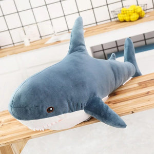 Planet Gates GRAY / 100cm 80/100/140cm Giant Shark skin Plush Toy Soft Plush Shark Skin Semi-finished Coat Fish Pillow Toys Dolll Gift for Kids Child