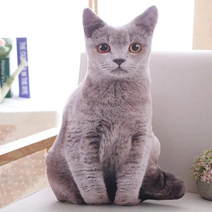 Planet Gates GRAY 1pc 50cm Simulation Plush Cat Pillows Soft Stuffed Animals Cushion Sofa Decor Cartoon Plush Toys for Children Kids Gift