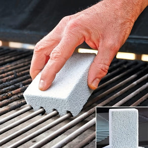 Planet Gates Gray 1pc BBQ Grill Grill Cleaning Brick Block Magic Stone Barbecue Cleaning Brush, Outdoor Camping Picnic, Cookware Barbecue Tool Accessories Cleaning Tools, Cleaning Accessories