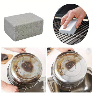 Planet Gates Gray 1pc BBQ Grill Grill Cleaning Brick Block Magic Stone Barbecue Cleaning Brush, Outdoor Camping Picnic, Cookware Barbecue Tool Accessories Cleaning Tools, Cleaning Accessories