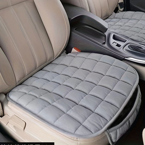 Planet Gates Gray 1pc Car Seat Cushion, Premium Comfort Memory Silk Wadding, Non-Slip Rubber Bottom With Storage Pouch, Car Seat Pad Universal