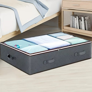 Planet Gates Gray 1pc Foldable Under Bed Storage Bag With Handles & Visible Window, Large Capacity Storage Containers For Clothes, Books, Toys, Bedding, Saving Organizer For Under Bed, Closet, Wardrobe, Bedroom, Dorm, Bedroom Accessories