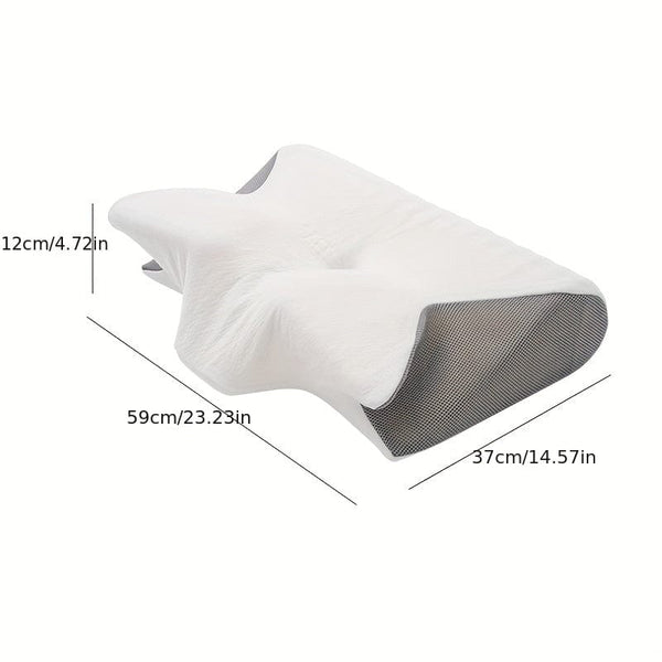 Planet Gates GRAY 1pc Neck Cervical Pillow, Memory Foam Pillows For Neck Shoulder Relax, Adjustable Ergonomic Orthopedic Contour Support Pillow, Removable Cover