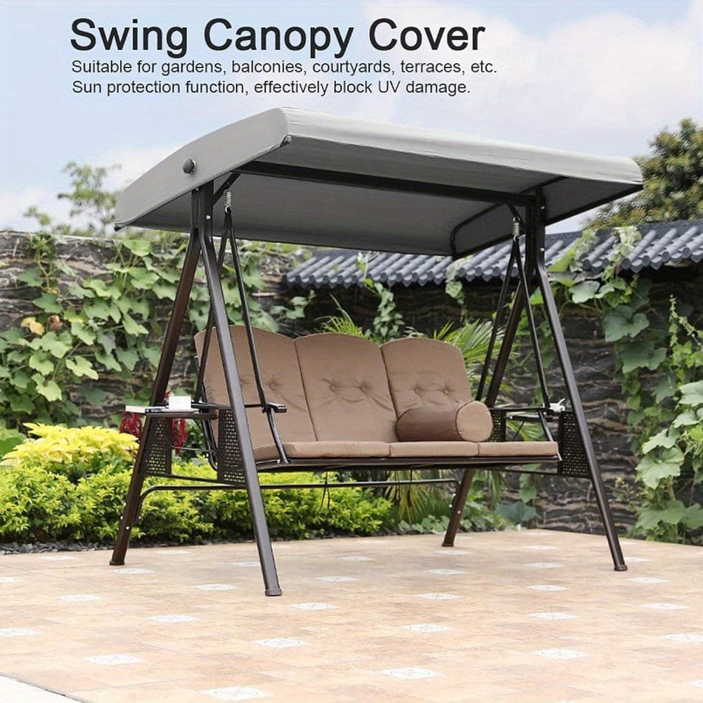 Planet Gates Gray 1pc Swing Canopy Replacement Cover, Waterproof Dustproof Outdoor Swing Canopy Cover, Universal Replacement Canopy For Garden Swing Chair, Patio Hammock Top Roof Cover (Gray)