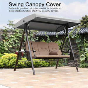 Planet Gates Gray 1pc Swing Canopy Replacement Cover, Waterproof Dustproof Outdoor Swing Canopy Cover, Universal Replacement Canopy For Garden Swing Chair, Patio Hammock Top Roof Cover (Gray)