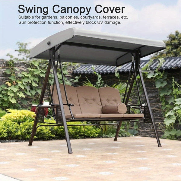 Planet Gates Gray 1pc Swing Canopy Replacement Cover, Waterproof Dustproof Outdoor Swing Canopy Cover, Universal Replacement Canopy For Garden Swing Chair, Patio Hammock Top Roof Cover (Gray)