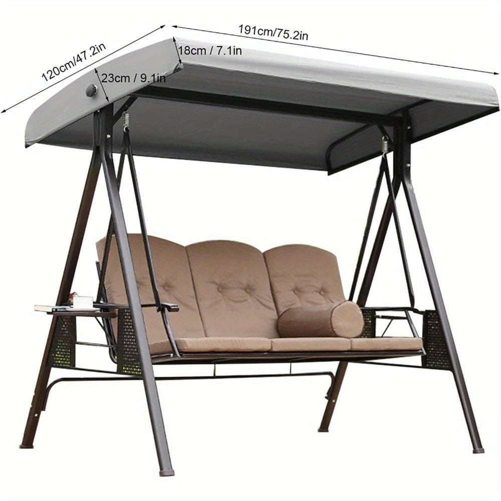 Planet Gates Gray 1pc Swing Canopy Replacement Cover, Waterproof Dustproof Outdoor Swing Canopy Cover, Universal Replacement Canopy For Garden Swing Chair, Patio Hammock Top Roof Cover (Gray)