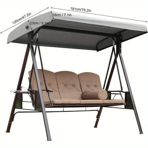 Planet Gates Gray 1pc Swing Canopy Replacement Cover, Waterproof Dustproof Outdoor Swing Canopy Cover, Universal Replacement Canopy For Garden Swing Chair, Patio Hammock Top Roof Cover (Gray)