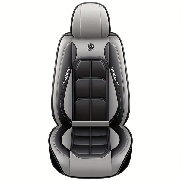 Planet Gates Gray 1pc Universal Car Seat Covers PU Leather Seat Covers Cushion Car Seat Protector Mat For Sedan SUV Car Accessories (Only 1 Front Seat Cover)