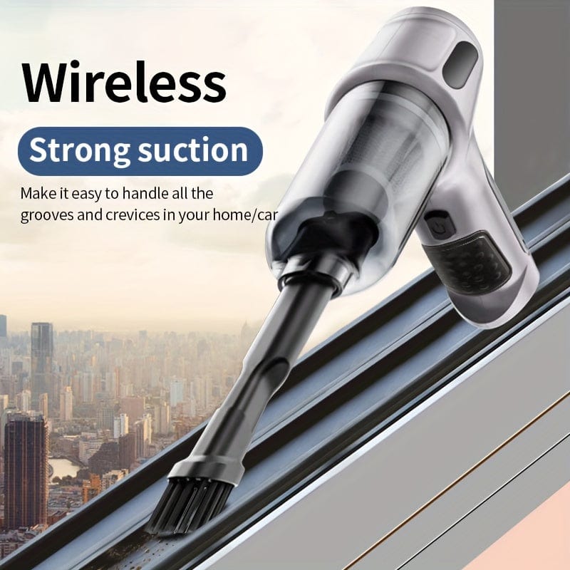 Planet Gates Gray 1pc, Wireless Vacuum Cleaner, Hand-rechargeable Car Charging, High-suction Portable Mini Vacuum Cleaner, Car Household Indoor Vacuum Cleaner, Vacuum Accessories Cleaning Supplies Small Appliance