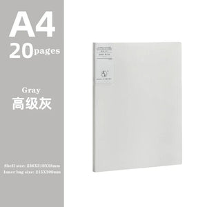 Planet Gates gray 20 pages JIANWU A4 Morandi File Bag 100 Pages Data Book Large Capacity File Folder Portfolio Office Stationery