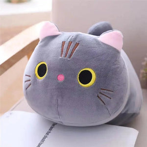 Planet Gates GRAY / 25cm 25CM Lovely Cartoon Cat Dolls Stuffed Soft Animal Kitten Plush Pillow Toys Kawaii White Black Cat Gift for Boys Girls