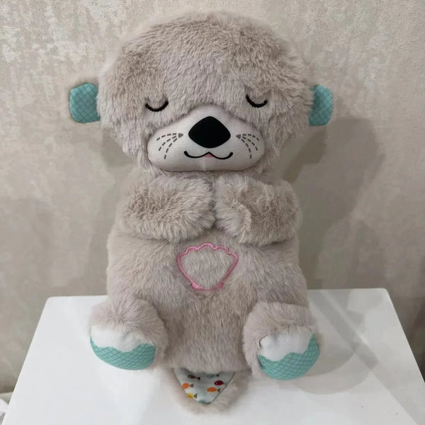 Planet Gates Gray / 30cm Baby Breathe Bear Soothes Baby Otter Plush Toy Children Soothing Music Sleep Companion Sound And Light Stuffed Doll Toy Gifts