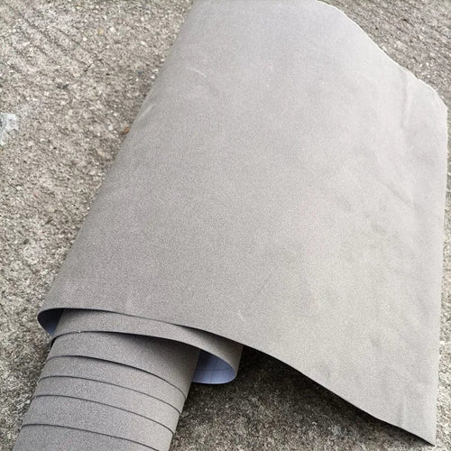 Planet Gates GRAY / 30cmx500cm 50*200cm Premium Quality Velvet Suede Fabric Vinyl Car Wrap Sticker Black Red Self Adhesive Velvet cloth Film For Car Styling