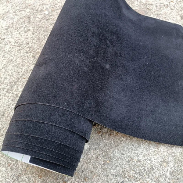 Planet Gates GRAY / 30cmx500cm 50*200cm Premium Quality Velvet Suede Fabric Vinyl Car Wrap Sticker Black Red Self Adhesive Velvet cloth Film For Car Styling