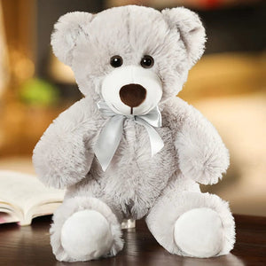 Planet Gates GRAY / 35cm 35CM Cute Colorful Bow Tie Bear Doll Plush Toy Hug Bear Doll Children Birthday Gift Pillow Teddy bear Home Living Room Bedroom